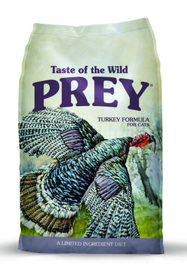 PREY CAT FOOD Comes in Turkey, Beef and Trout flavors and is available in 6 and 15 pound bags.