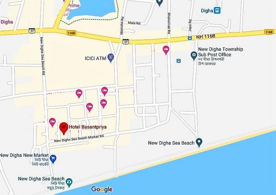 Map Of Hotel Basant Priya In Digha