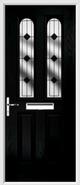 2 Panel 2 Arch Composite Door resin lead glass