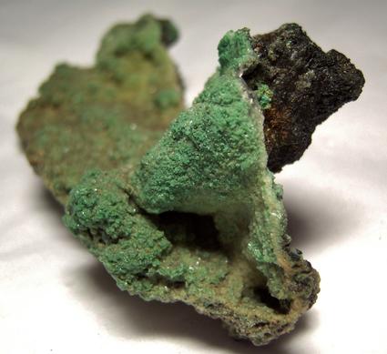 MALACHITE, CALCITE, MAGNETITE - copper mine point, Virgin Gorda, Virgin Islands - ex Morris Museum
