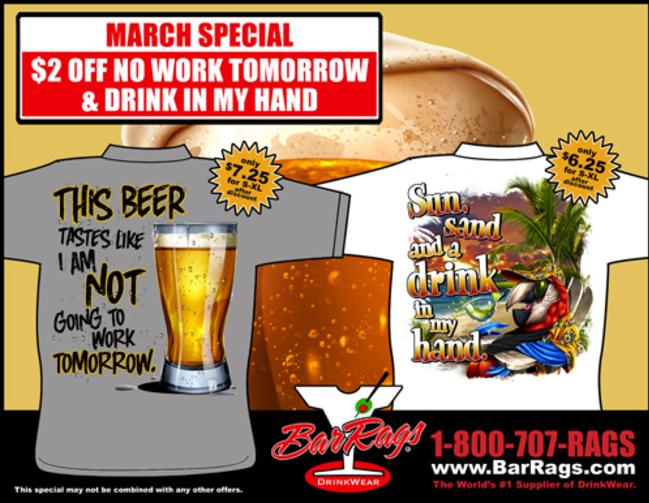 Barrags Drinkwear T Shirts Wholesale, Sweatshirts, Tshirts