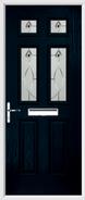 2 Panel 4 Square Composite Door fusion art glass