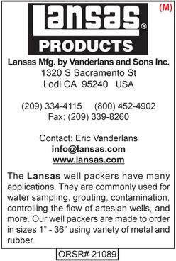 Lansas Products, Vanderlans, Well Packers
