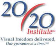 20/20 Institute logo with Vision freedom delivered, One guarantee at a time.