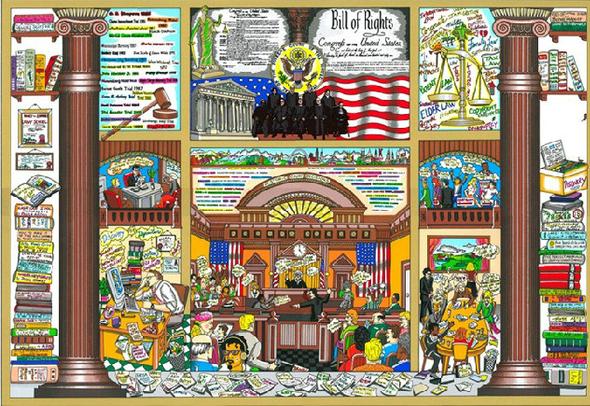 Charles Fazzino Law and Disorder in the Court