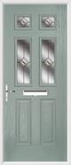 2 Panel 4 Square Composite Door fusion glass