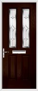 2 Panel 2 Square Composite Door regal sapphire glass