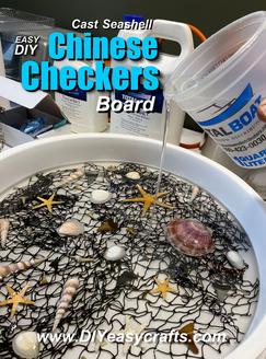 How to make cast resin seashell theme Chinese Checkers board from www.DIYeasycrafts.com