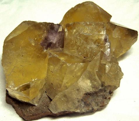 fluorescent long short wave Yellow Fluorite, siderite,Cumbria, England, UK, ex Foote