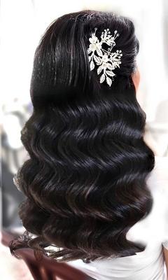 Wedding hair hollywood waves | West Palm Beach Florida | DgPro Makeup And Hair