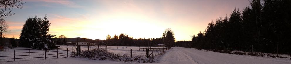 Snow covered farm