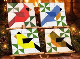 Wooden Bird Quilt Painting Series