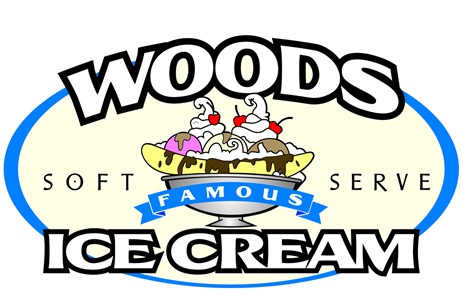 WOODS ICE CREAM SOFT SERVE FAMOUS LOGO