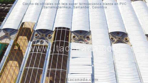 Teja termoacustica en PVC color blanco en Barrancabermeja