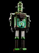 retro robot sculpture art astronaut