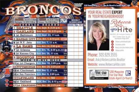 Denver Football Schedule Postcard - Maximum Xposure Marketing Solutions