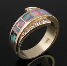 Opal ring in need of inlay repairs!