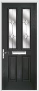 2 panel 2 square composite door jewel glass