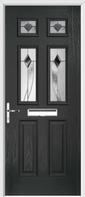 2 Panel 4 Square Composite Door monza glass