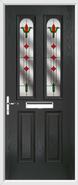 2 Panel 2 Arch Composite Door fleur-de-lys glass