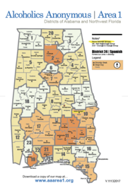 AA Area 1 District Map