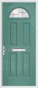 4 Panel 1 Arch Composite Door regal opal glass