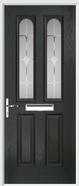 2 Panel 2 Arch Composite Door sandblast glass