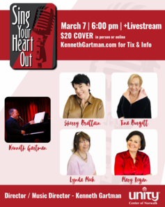 Sing Your Heart Out on Saturday, March 7th at 6:00 pm