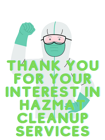 hazmat technician offering cleaning services