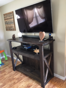 DIY inexpensive rustic TV stand or table. FREE step by step instructions. www.DIYeasycrafts.com
