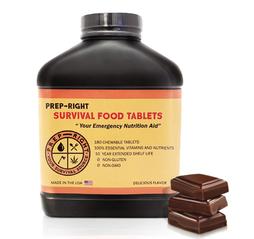 Prep-Right Survival Food Tablets – Chocolate – 180 Tablets