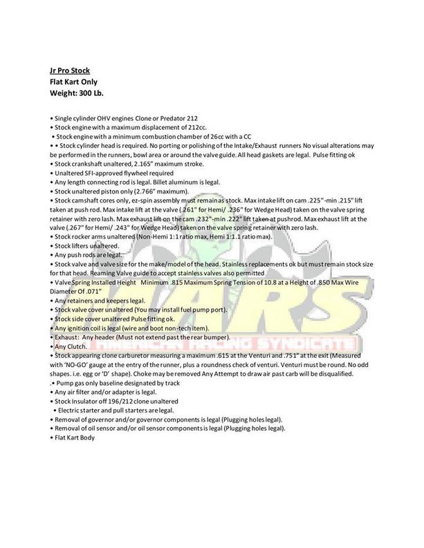 2020 MARS Karting Rules