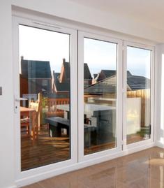 UPVC white bifold door