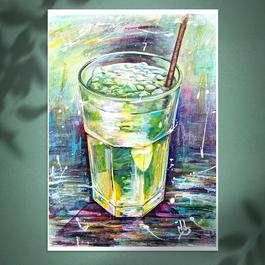 Mojito cocktail in tall glass