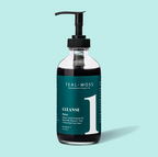 Detox Cleanser Teal and Moss all natural black liquid soap with charcoal and clay + 6 essential oils to balance oily congested skin