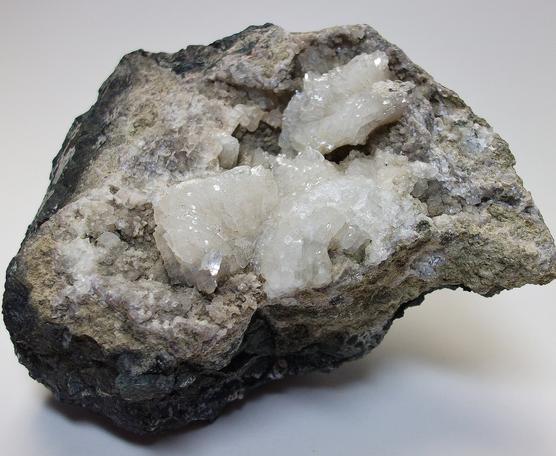 HEULANDITE and CALCITE - Upper New Street Quarry (Burger's Quarry), Paterson, Passaic County, New Jersey, USA