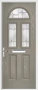 2 Panel 2 Square 1 Arch Composite Door regal opal glass