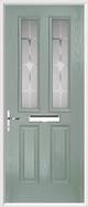 2 Panel 2 Square Composite Door sandblast glass