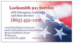 Locksmith 911 Card