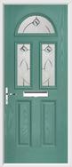 2 panel 2 square 1 arch composite door fusion art glass