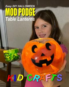 Easy DIY Halloween Mod Podge Table Lantern Kid Crafts