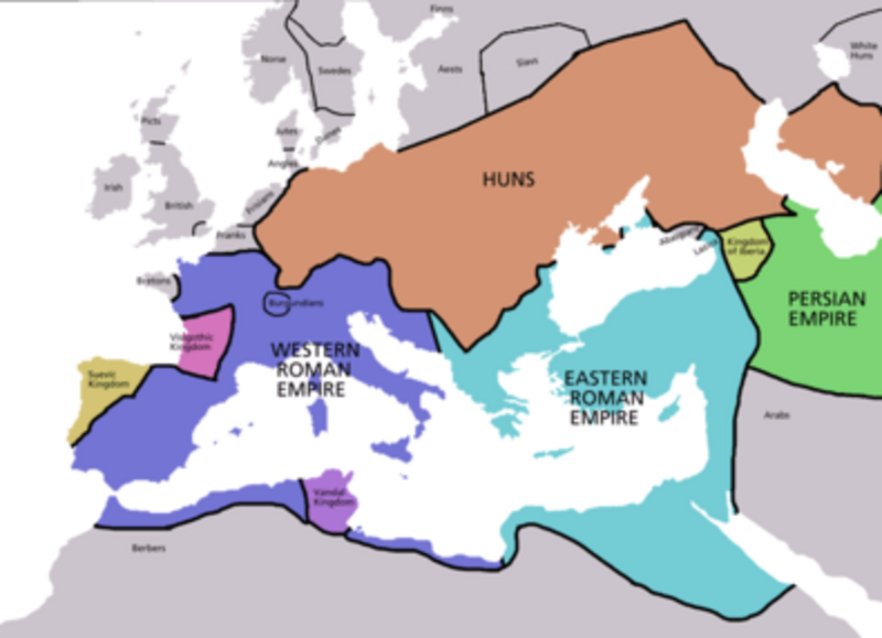 Western Hun Empire Map - Bahadir Gezer