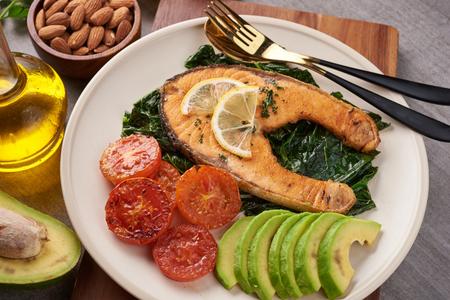 Freshly cooked salmon