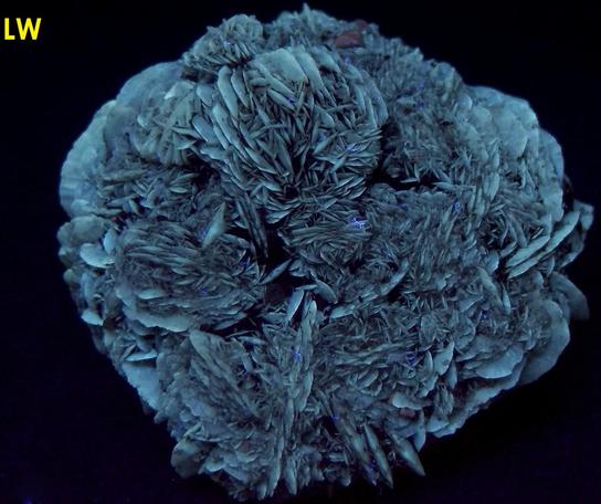 fluorescent phosphorescent GYPSUM SELENITE, Red River floodway, Winnipeg, Manitoba, Canada