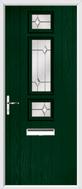 3 Square Strip Composite Door regal opal glass