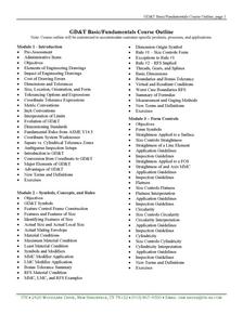 ITR GDT Fundamentals Course Outline