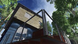 house in flood plain 3DGreenPlanetArchitects.com perspective deck