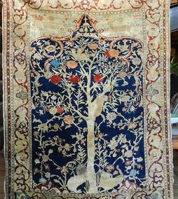 antique Heriz silk rug