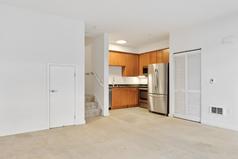 Living room with Kitchen view