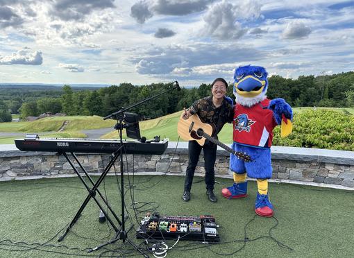 Kyle Langlois performs at the Thunderbirds Event at GreatHorse Country Club, Hampden, MA